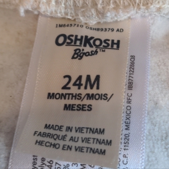 OshKosh B'Gosh Heather Gray Silver Star Print Joggers with Pockets 24 Months - Picture 3 of 5